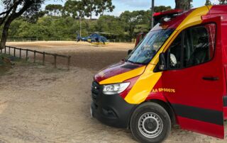 Adolescente socorrida após levar coice de cavalo